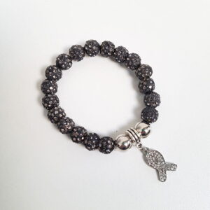 Shamballa armband Grey Ribbon